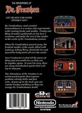 Adventures of Dr. Franken, The (USA) (Proto) box cover back